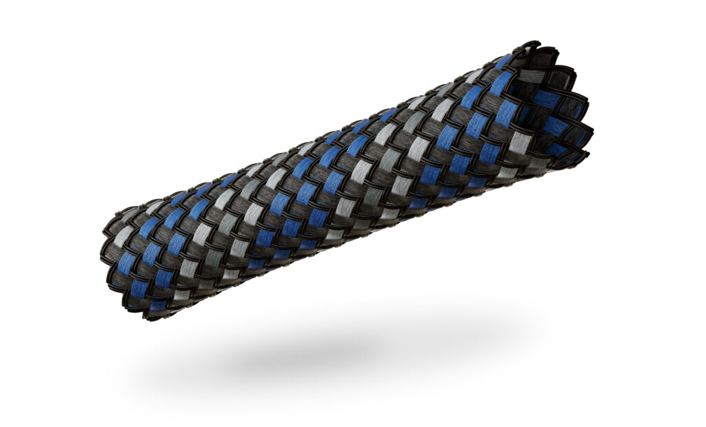 Geflechtschlauch Blue von VIABLUE™ ist ein hochwertiger, blauer Schlauch, der aus robusten Materialien hergestellt ist und eine ausgezeichnete Abriebfestigkeit bietet.