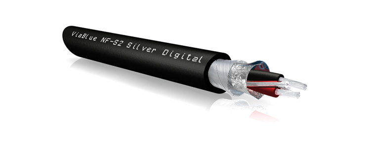 The NF-S2 Silver analog cable from VIABLUE™ features four layers, including a silver-plated copper shield and PTFE (Teflon) insulation to reduce interference.