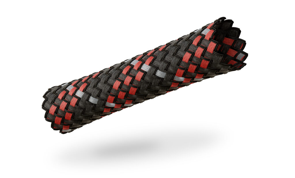 Der Geflechtschlauch Red von VIABLUE™ ist ein hochwertiger, flexibler und strapazierfähiger Schutzschlauch für Kabel.
