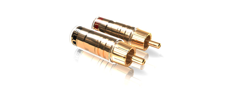 Die TS Cinchstecker von VIABLUE™ sind vergoldet und sorgen für eine optimale Signalübertragung.