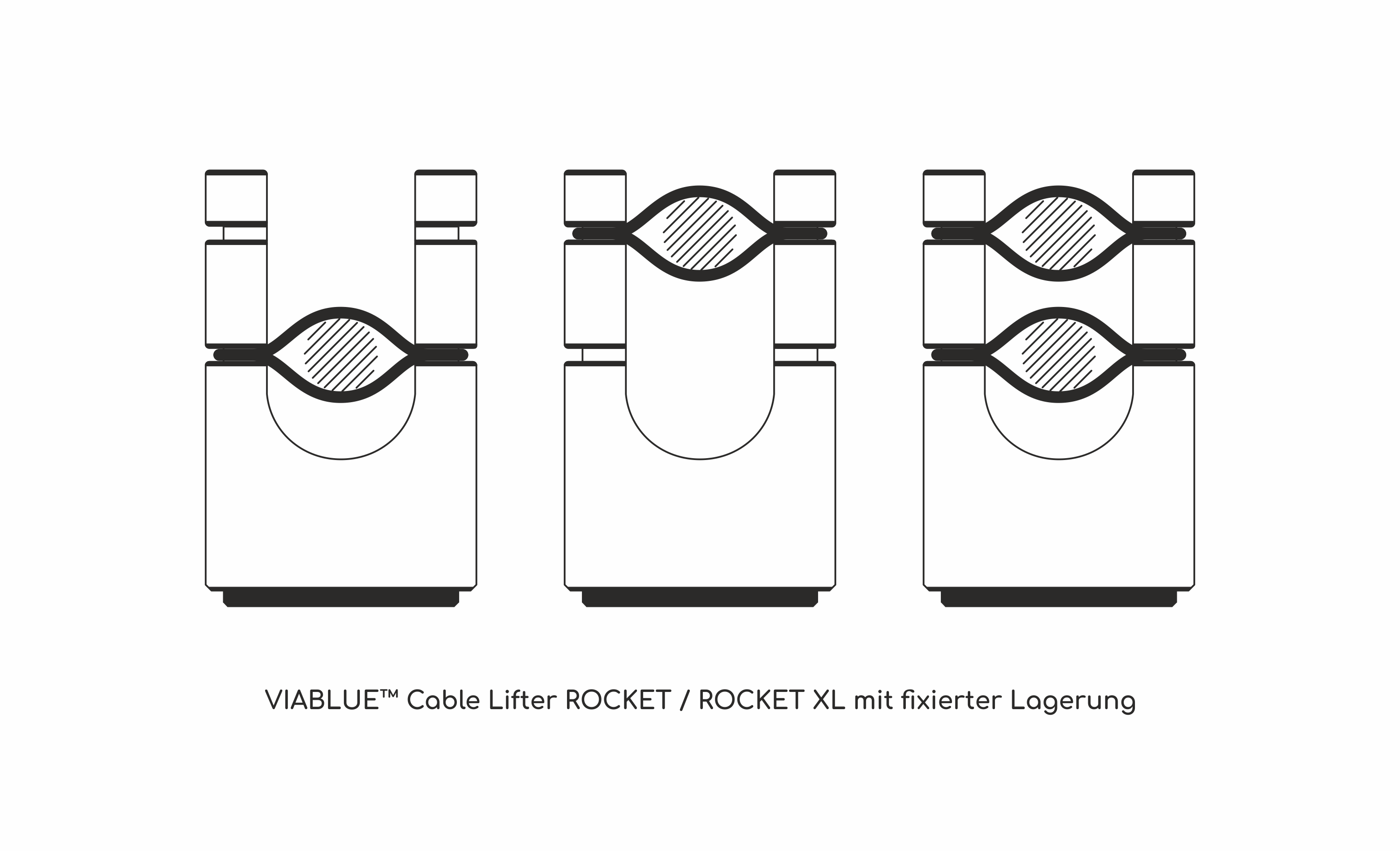 VIABLUE™ Cable Lifter ROCKET ROCKET XL mit fixierter Lagerung