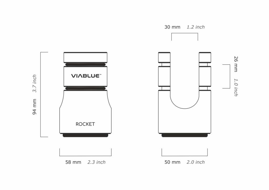 VIABLUE™ Cable Lifter ROCKET dimensions