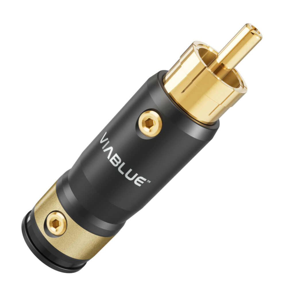 Adattatore VIABLUE XS Cinch-BNC | 24k Oro | High-End 75 Ohm | 1 Pezzo